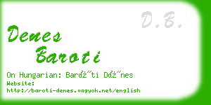 denes baroti business card